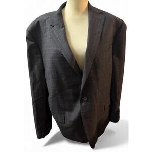 Lauren Ralph Lauren 100% Wool Sport Coat, Gray Glen Plaid, Size 48 Regular